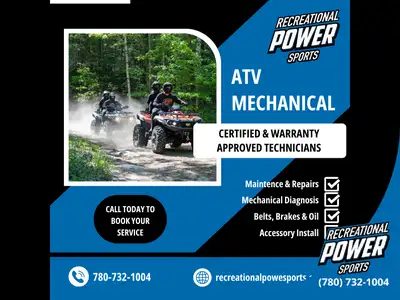 Get your ATV/UTV in top shape for spring adventures with our expert Mechanical Services at Recreatio...