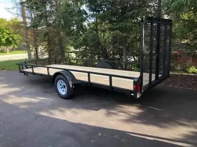 Inline double atv snowmobile trailer 5x14 $2699 5X16 $2899 ramp gate 3500lb axle ezlub hubs BRAMPTON...