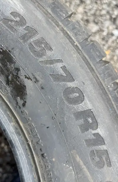 brand. KUMHO size. 215-70-15 they are 2 winter tires please contact me at 16476407817