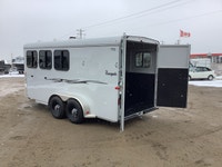 USED THURO BILT 3H RENEGADE HORSE TRAILER FOR SALE IN NISKU, AB - TANDEM 5200lb AXLES - SEALED & ENC... (image 8)