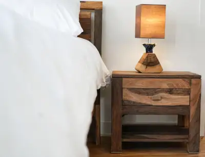 Zen Night Table - Wooden Beside Table with Drawer and Storage, View more