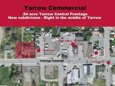 Commercial BUILDING LOT!! Zoned C2 in the heart of Yarrow. 0.54 acre lot with 130' of frontage. Buil...