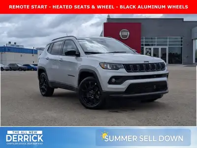 The 2026 Jeep Compass North in Silver Zynith Metallic with a Black interior blends rugged capability...