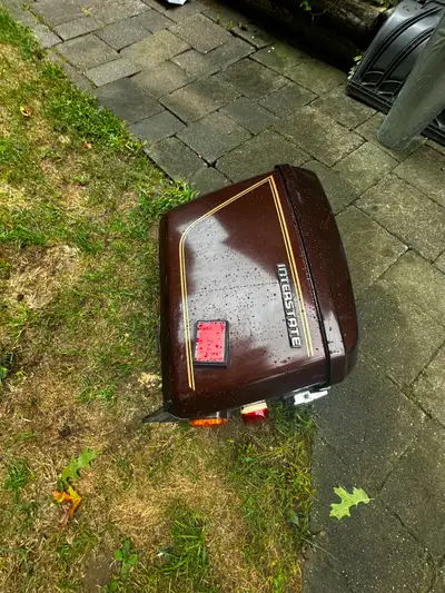 Selling a vintage hard-shell motorcycle saddlebag/trunk with classic “Interstate” styling. Great for...