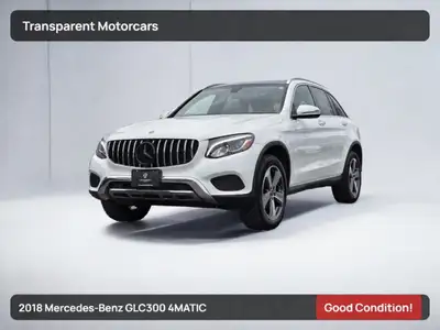 Transparent Motorcars is pleased to offer this beautiful 2018 Mercedes-Benz GLC300 4MATIC With 103,7...