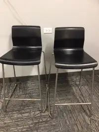 Two IKEA Black Counter Height Stools