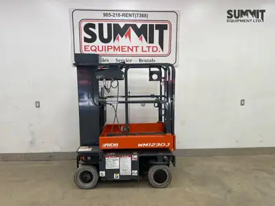 18 ft working height from a compact push-around frame. Fits tight indoor aisles one operator can mov...