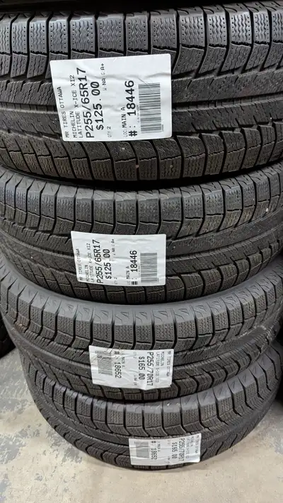 PAIR OF 2X P255/65R17 255/65/17 MICHELIN LATITUDE X-ICE XI2 TAG # 18446 ** Please read details below...