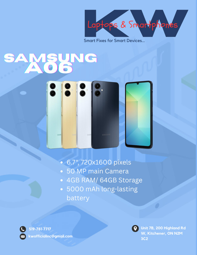 Samsung Galaxy A06 in General Electronics in Kitchener / Waterloo