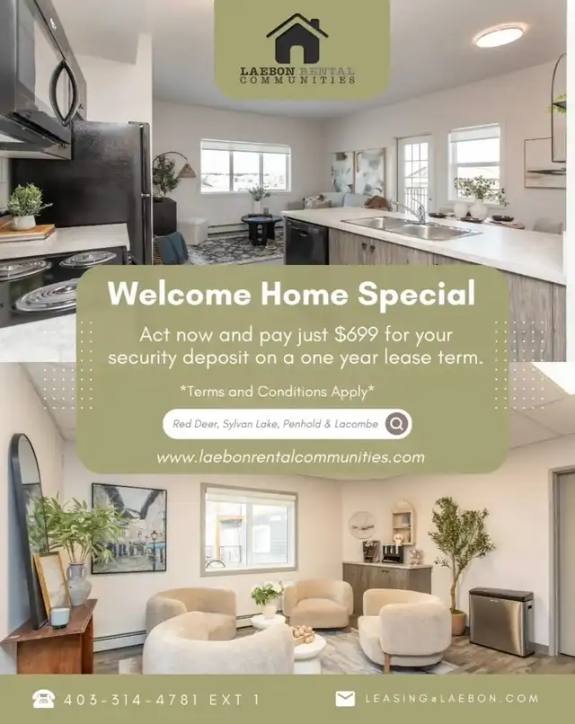 One Bed In Beautiful Sylvan Lake - $699 Security Deposit Promo in Long Term Rentals in Red Deer - Image 16