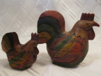 HAND CARVED ROOSTERS