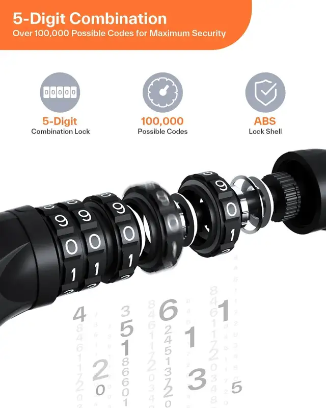 Bike Chain Lock - 5-Digit Combo - Big Savings · Ships Free | Clothing ...