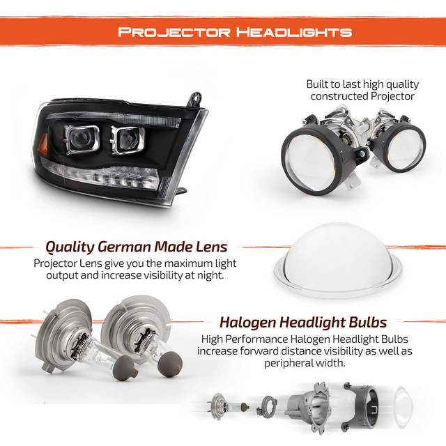 09-18 Dodge Ram 1500 2500 3500 LED/DRL Dual Projector Headlights in Auto Body Parts in City of Toronto - Image 3