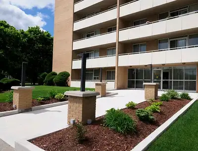 Quiet safe neighborhood on mature treed and professionally landscaped park-like grounds in very clea...