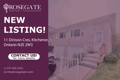Spacious 3 Bed 2 Bath Main Floor Unit in Kitchener