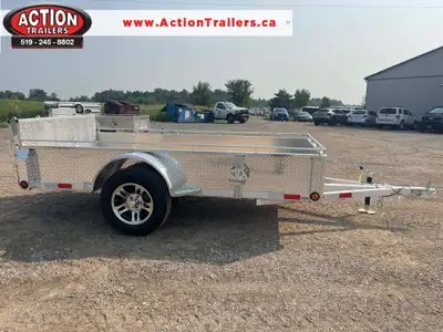 CANADIAN MENNONITE MADE 5' X 10' ALUMINUM UTILITY TRAILER WITH REAR MESHED BI-FOLD GATE! Locally bui...
