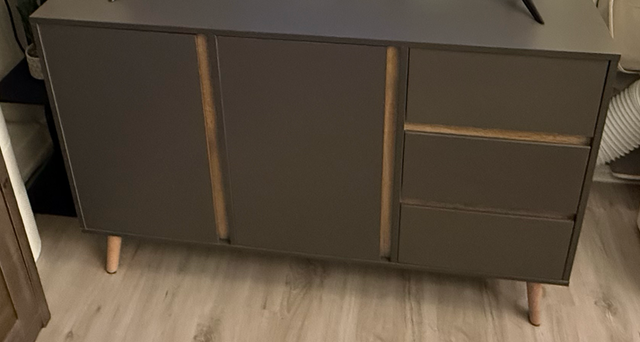HOMCOM Sideboard Buffet Cabinet - Dark Grey, 3 Drawers 2 Doors in Hutches & Display Cabinets in City of Toronto - Image 3