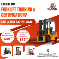 Forklift New Operator Training + Certification Start $89 only
