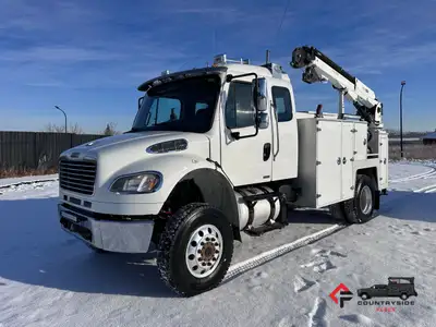 Countryside Fleet 2011 Freightliner M2 Extended Cab Sleeper 4x4 Service Truck + Cummins Diesel Engin...