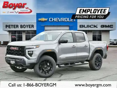 Explore the brand new 2026 GMC Canyon Elevation in a striking silver finish and experience the confi...