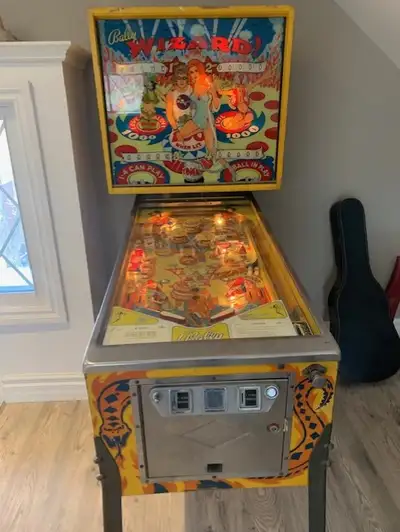 Classic Wizard Pinball Machine great shape works great very Rare and Valuable edition seldom used