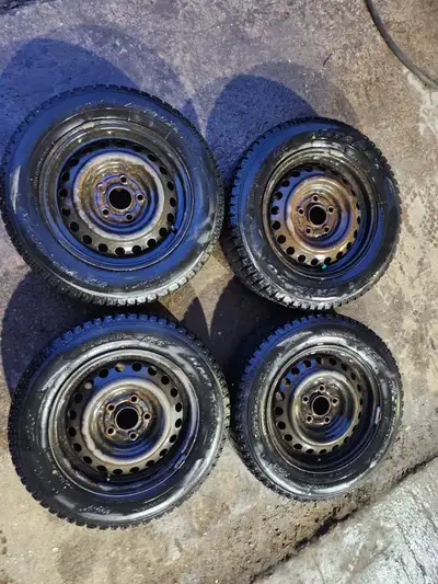 RIMS 15" Steel Rims Off of a 2010 Honda Civic 5x114.3 TIRES 195 65 15 Antares Grip 20 Tread Depth 7...