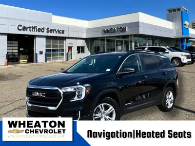 Experience confidence and versatility in the 2022 GMC Terrain SLE AWD, wrapped in striking Ebony Twi...