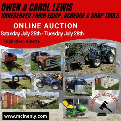 Owen & Carol Lewis Unreserved Farm Equip, Acreage ONLINE Auction, View more