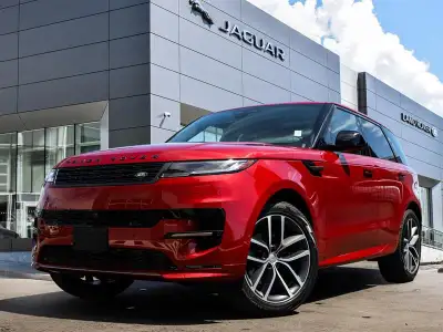 Finished in a bold Red exterior with a Black interior, this 2024 Land Rover Range Rover Sport P400 D...