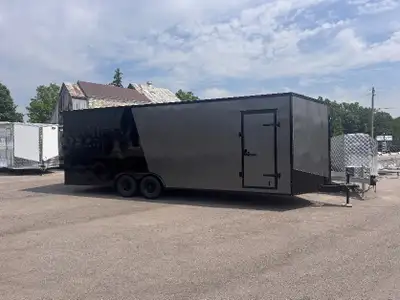 Grand River Trailer Sales Cargo trailer, car hauler, race trailer Blackout package 8.5x24+Vee HD gra...