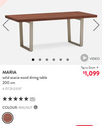 Structube Maria solid acacia table