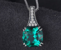 2.1 Ct  Nano Russian Lab Emeralds Pendant 925