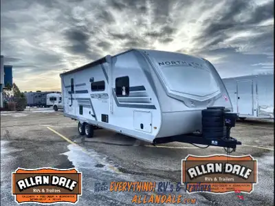 Heartland North Trail travel trailer 250CK highlights: Center Kitchen Rear Bathroom Exterior Griddle...