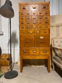 Stacking oak file cabinet
