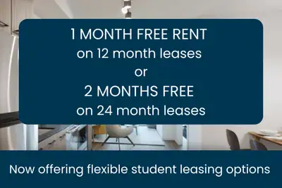 Modern 2 Bedroom Apartment – One Month Free! August 1st