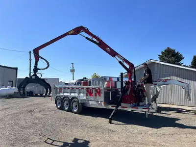 N&N HD SERIES 7'x16' TRI-AXLE GALVANIZED DUMP TRAILER: 22.5K GVWR WITH LOG LOADER ATTACHMENT UPGRADE...