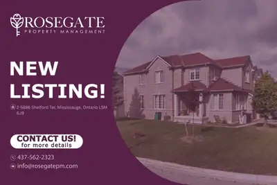 2-Bedroom + Den Corner Unit with Parking in Mississauga Welcome to 2-5886 Shelford Ter, Mississauga...