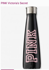 Victoria's Secret PINK Sip by S'Well Logo Water Bottle Black