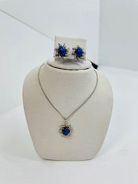 Beautiful Natural Star Sapphire and Diamond 3 pieces set