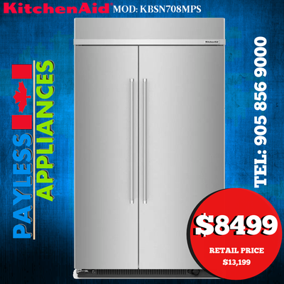 Kitchenaid KBSN708MPS 48" Side by Side Built In Refrigerator, View more