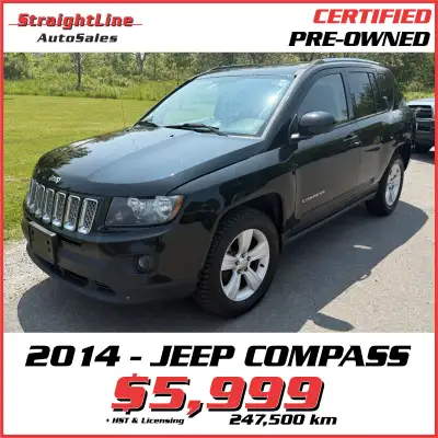 Offered by Straightline Auto Sales, Niagara Falls This 2014 Jeep Compass Sport comes with 247 519 ki...