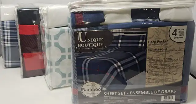 Brand New 6-Piece  Quality Deep Pocket Bed Sheet; King & Queen in Bedding in City of Toronto - Image 2