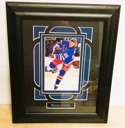 Vintage Wayne Gretzky NY. Rangers Framed w/Name Picture, View more