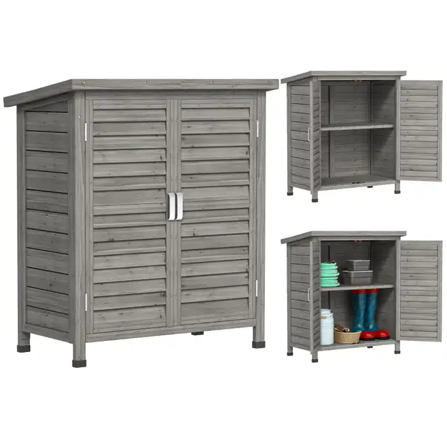 Wooden Garden Storage Shed Kit Wood Garage Tool Organisation Cab in Patio & Garden Furniture in City of Toronto - Image 2