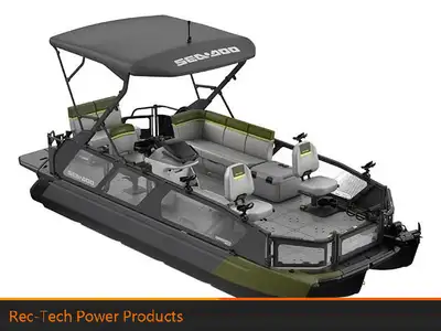 2026 Sea-Doo SWITCH FISH 21' 300hp Wilderness Green/Galvanized Trailer Arrived and ready for the wat...