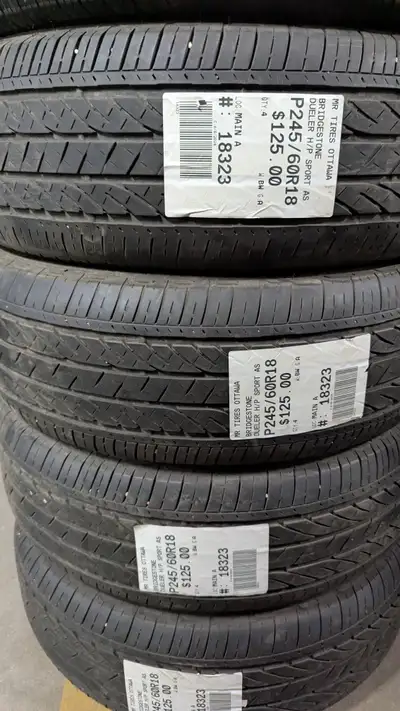 SET OF 4X BRIDGESTONE DUELER H/P SPORT AS TAG # 18323 Size: 245/60/18 245/60/18 Excellent condition...
