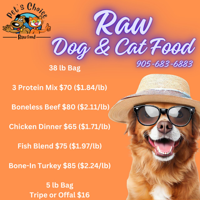 Quality and Affordable Raw Dog and Cat Food in Animal & Pet Services in Oshawa / Durham Region