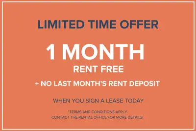 1 Month Free Rent No Last Month's Rent Deposit Visit our Website: https://www.capreit.ca/apartments-...