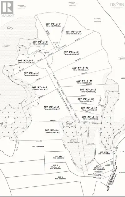42 Acres of private peninsula oceanfront land in Lower East Chezzetcook. Eight numbered PIDs, ocean...