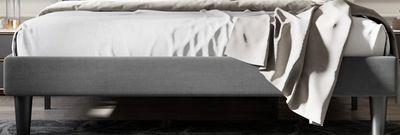King Size Upholstered Bed Frame DARK GREY NO HEADBOARD, View more